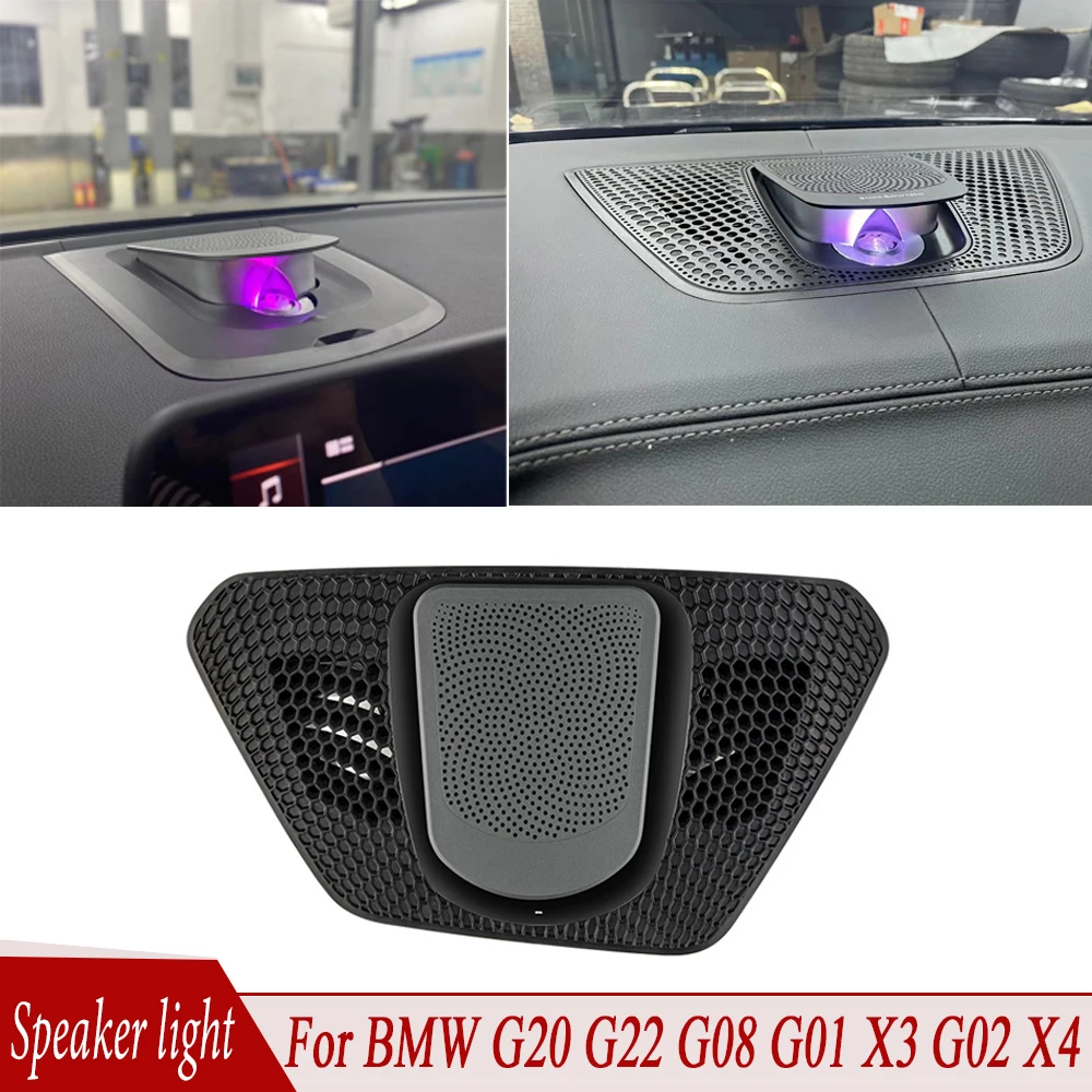 

For BMW G20 G22 G08 G01 X3 G02 X4 11 Colours LED Lifting Center Speaker Ambient Light Glow Horn Audio Cover Llluminated Cover