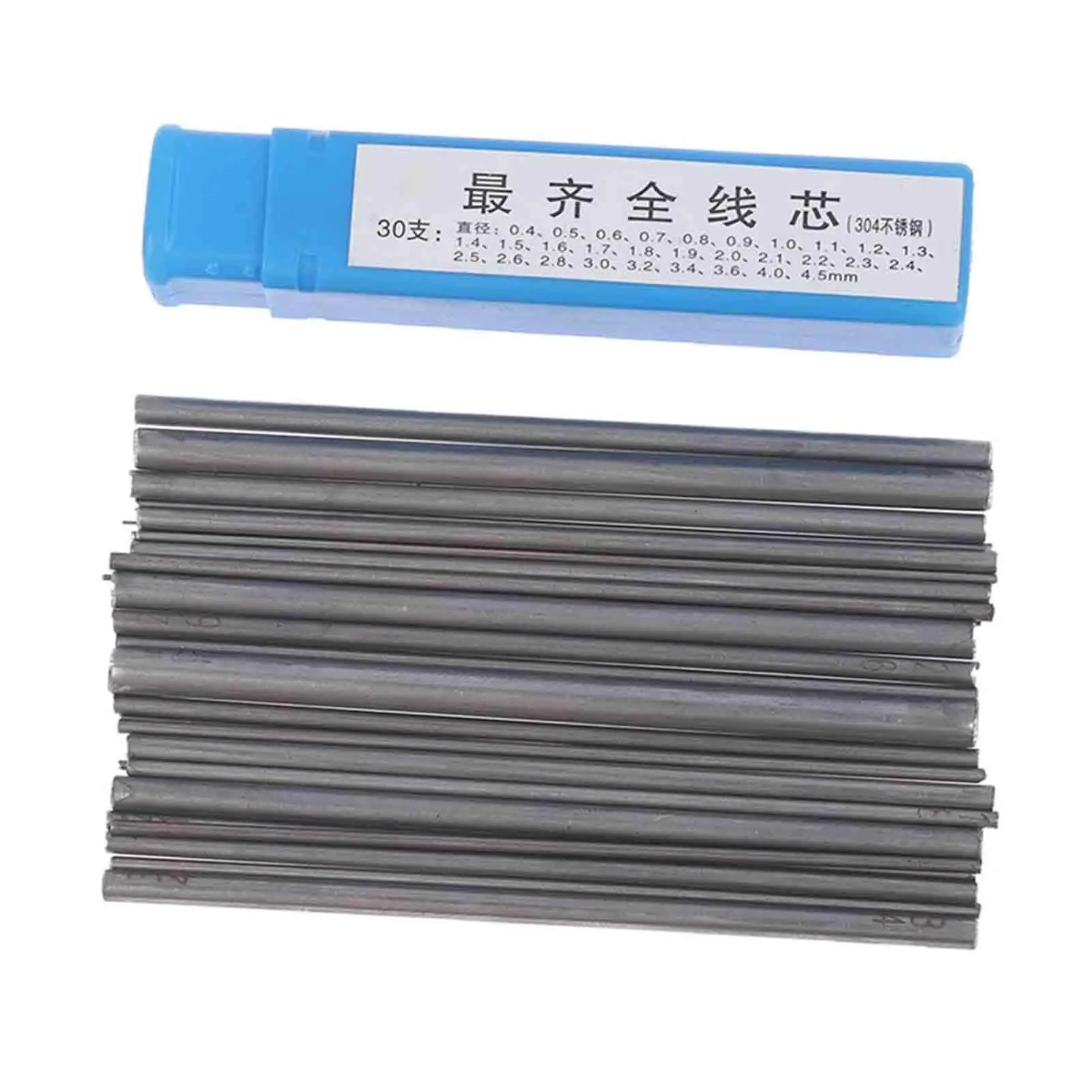 30x Stainless Steel Solid Rods Wire Core Cored Round Wire Bar DIY O Rings Making Tool Jumps Rings Portable Diameter 0.4-4.5mm