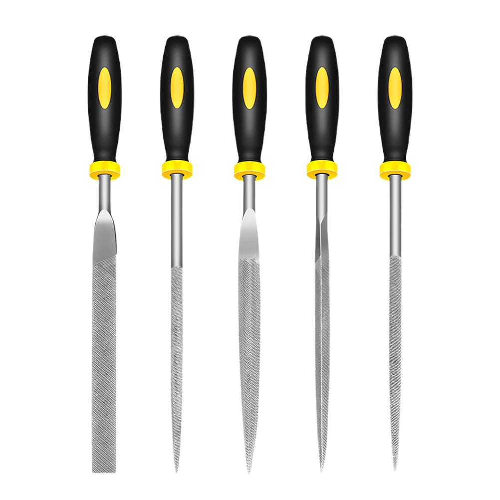 

5 pcs Diamond File Set Sturdy Steel Material Durable Practical Grinding Files for Woodworking Metal Polishing Household Tools