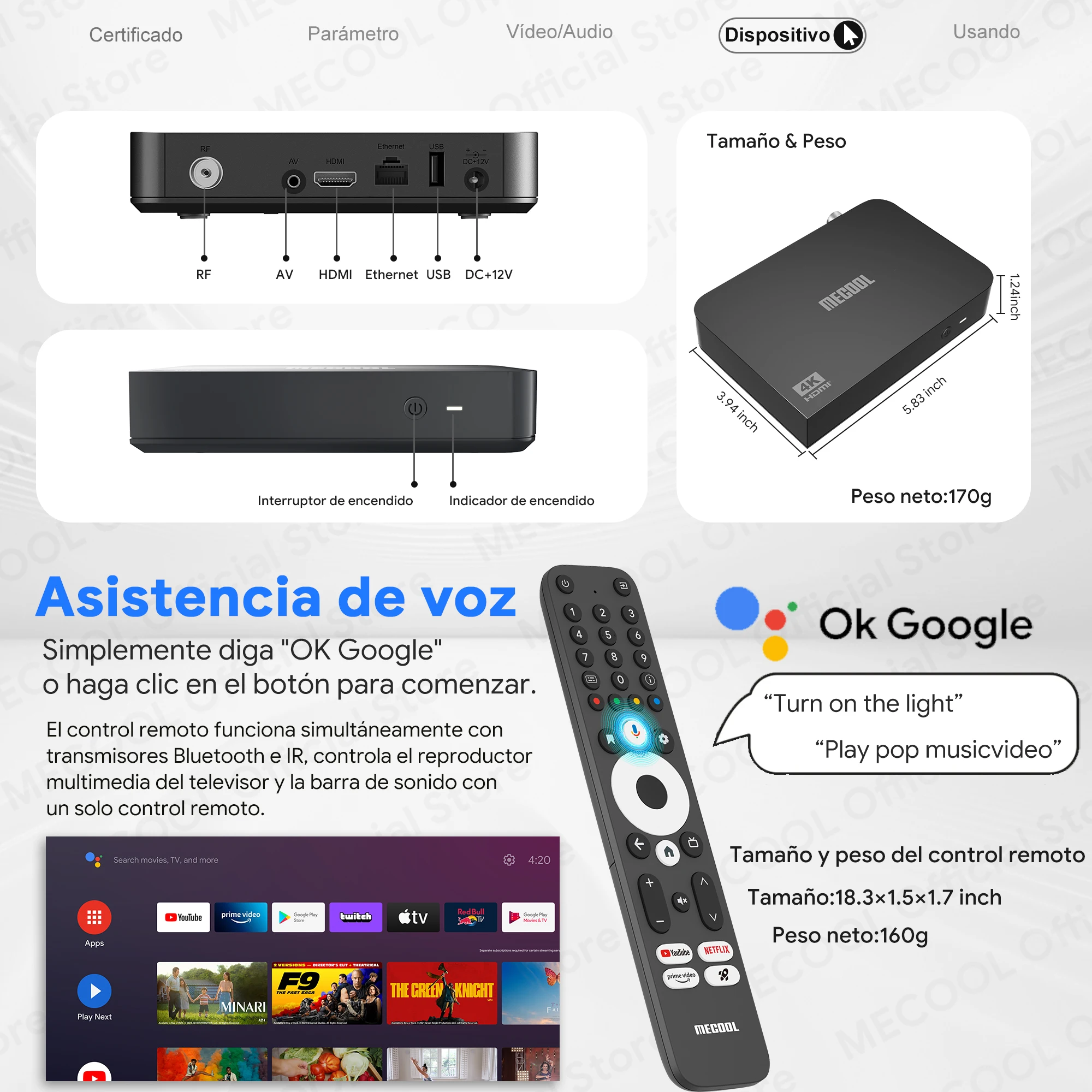 MECOOL DVB T2 Android TV Box KT2 con Android 11 Google Netflix certificado ATV 100M 2 + 32G S905Y4 WIFI 2,4G/5G 2T2R DVB Media Box