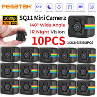 1-10PCS SQ11 1080P 2MP Surveillance Camera Night Vision Sports Camera Outdoor Mini Camera Waterproof Cycling Car Recorder Camera