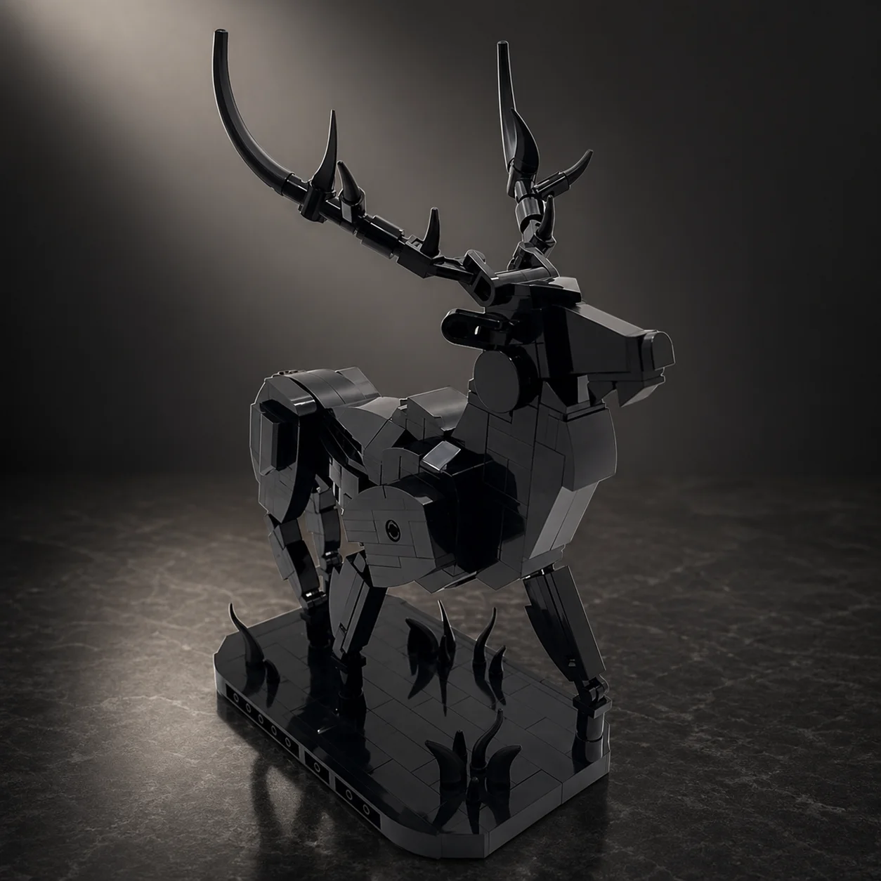 

Creative Forest Animal Stag Building Bricks Set Elegant Black Buck Model DIY Assembly MOC Desktop Aesthetic Collectibles