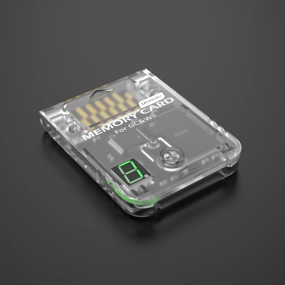 Karta pamięci 1024 MBit i 2048 MBit do Gamecube/Wii (RVL-001) z wyświetlaczem cyfrowym i 8 wirtualnymi kartami pamięci po 16 MB każda — zdjęcie produktu 5