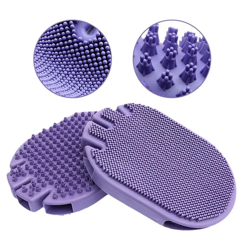 Pet Bath Massage Brush Double-Sided Cat Bath Massage Brush Pet Brush For Bathing Massaging Hair Removal Bath Glove Shower Brush