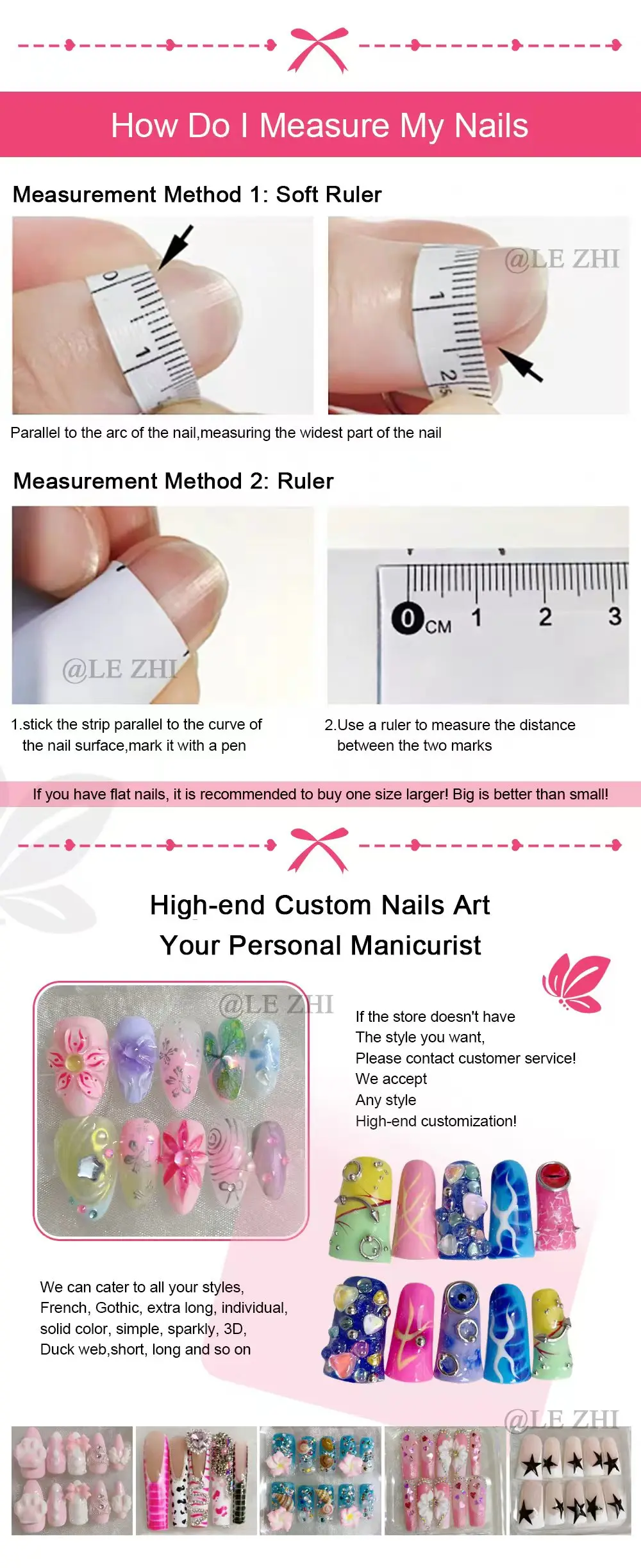 Niedliche Retro Japanische Rilakkuma Rosa Kaninchen Mandel Künstliche Nägel 3D Schleife Stern Katzenpfote Erdbeere Aufklebenägel Handaccessoires – Detail 1