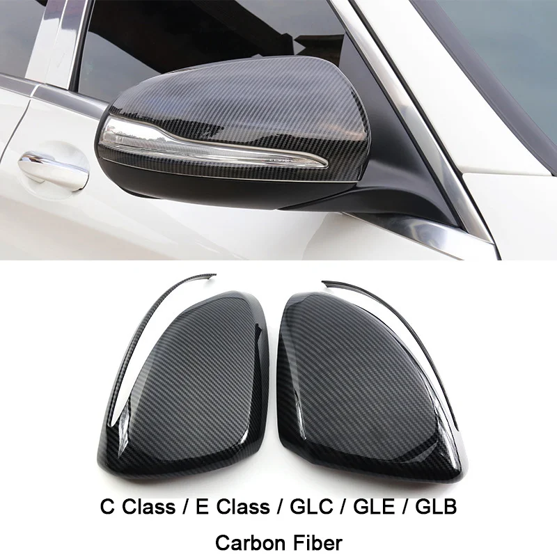 Carbon fiber Car Side Rearview Mirror Cover Caps Shell For Mercedes Benz C E W205 W213 GLC X253 GLB X247 GLE W167 Accessories