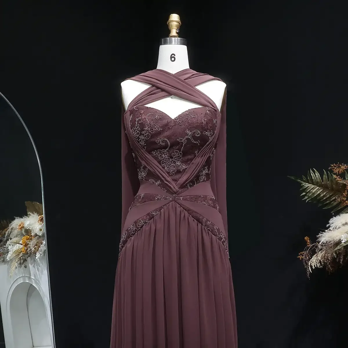 Arabia Strapless Pleat Shiny Brown Evening Dresses Formal Party Gowns For Women Sleeveles Elegant Prom Dresses Customized view 3