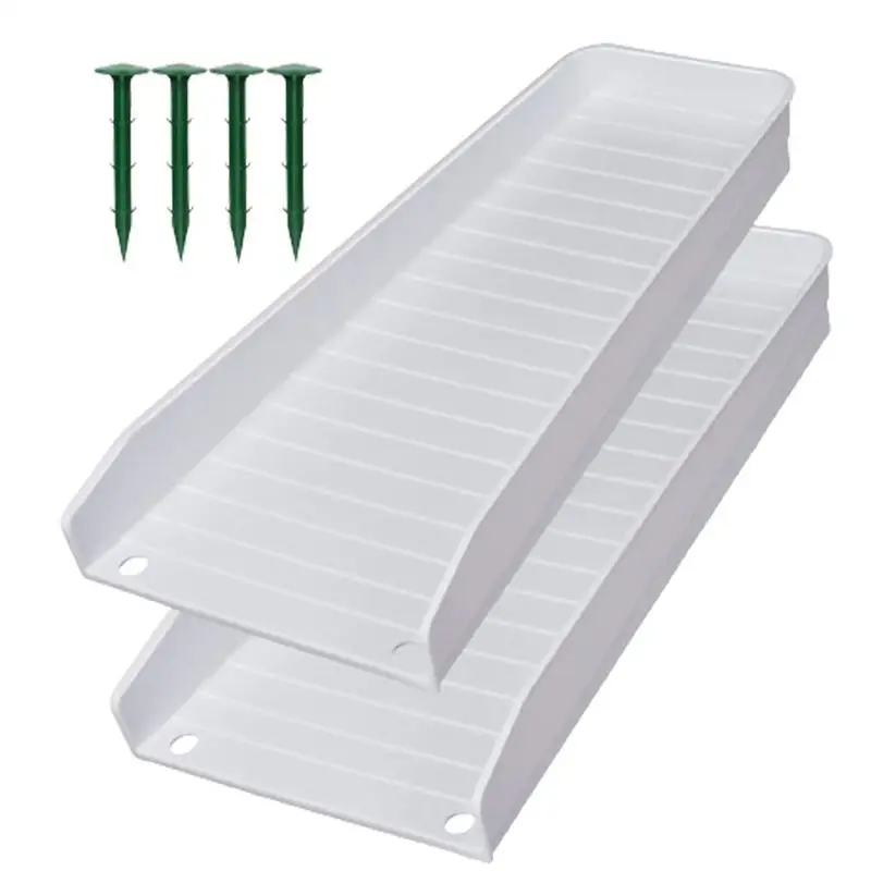 

Gutter Splash Guards Down Spout Extender Rain Gutter Tray Guard Prevent Soil Erosion 2pcs With Nails For Ground Protection &