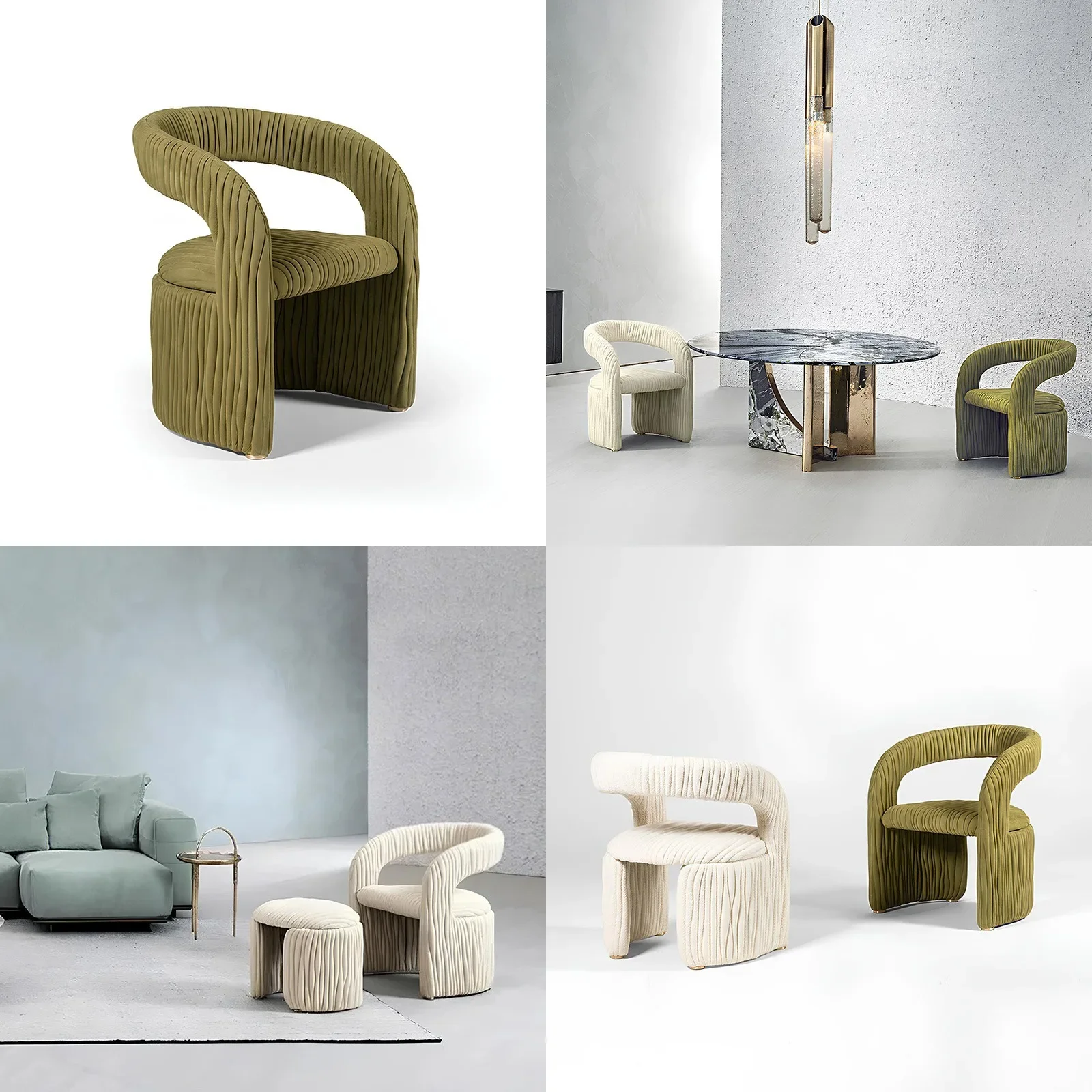 T81 Modern Minimalist Italian Light Luxury Leaf Lounge Armchair Designer Creative Single Sofa For Living Room