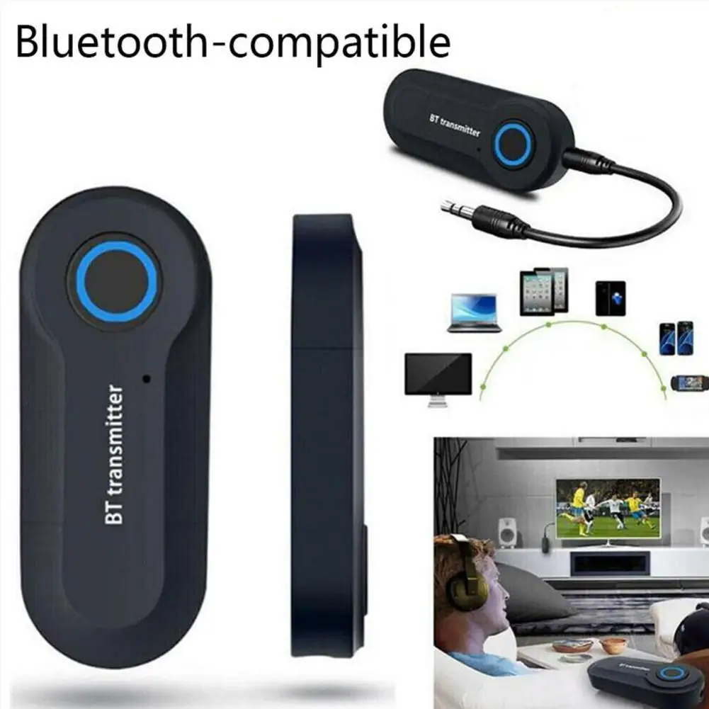 Bluetooth Transmitter Receiver Music Audio Adapter for Headphones MP3 MP4 TV PC DVD Via 3.5mm Audio Cable TV Stereo 4.0