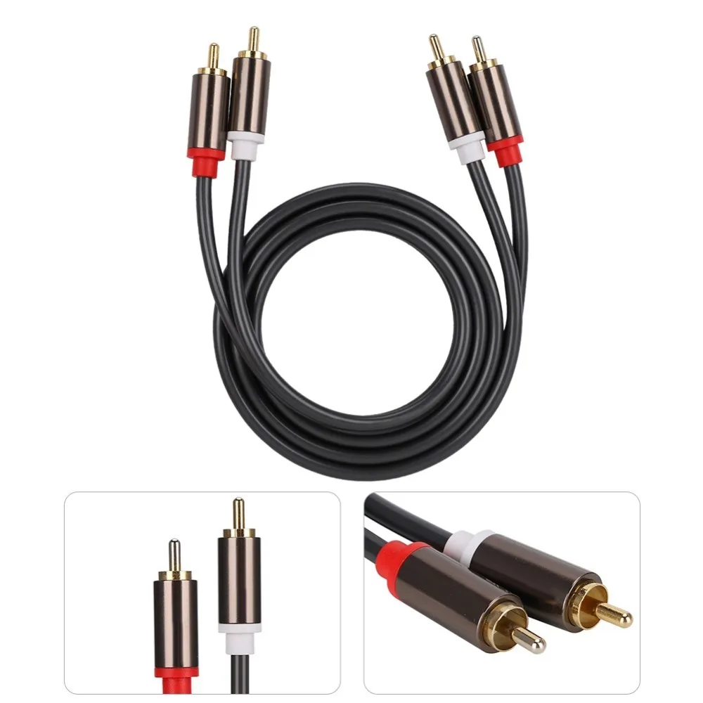 Aluminum Alloy Casing for RCA Audio Cable Gold Plated Plug Tinned Copper Wire Stereo Speaker Cable Amplifier Cable