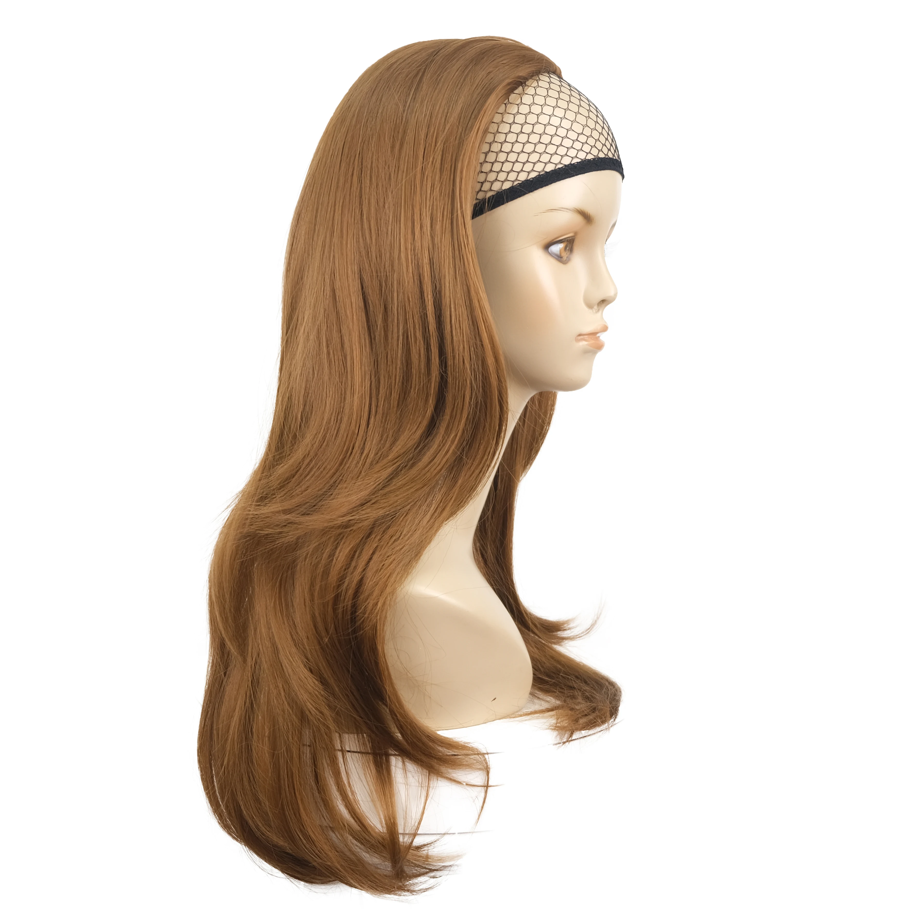 StrongBeauty Women\'s Half Wig Black Long Wavy Synthetic 3/4 Wigs for women