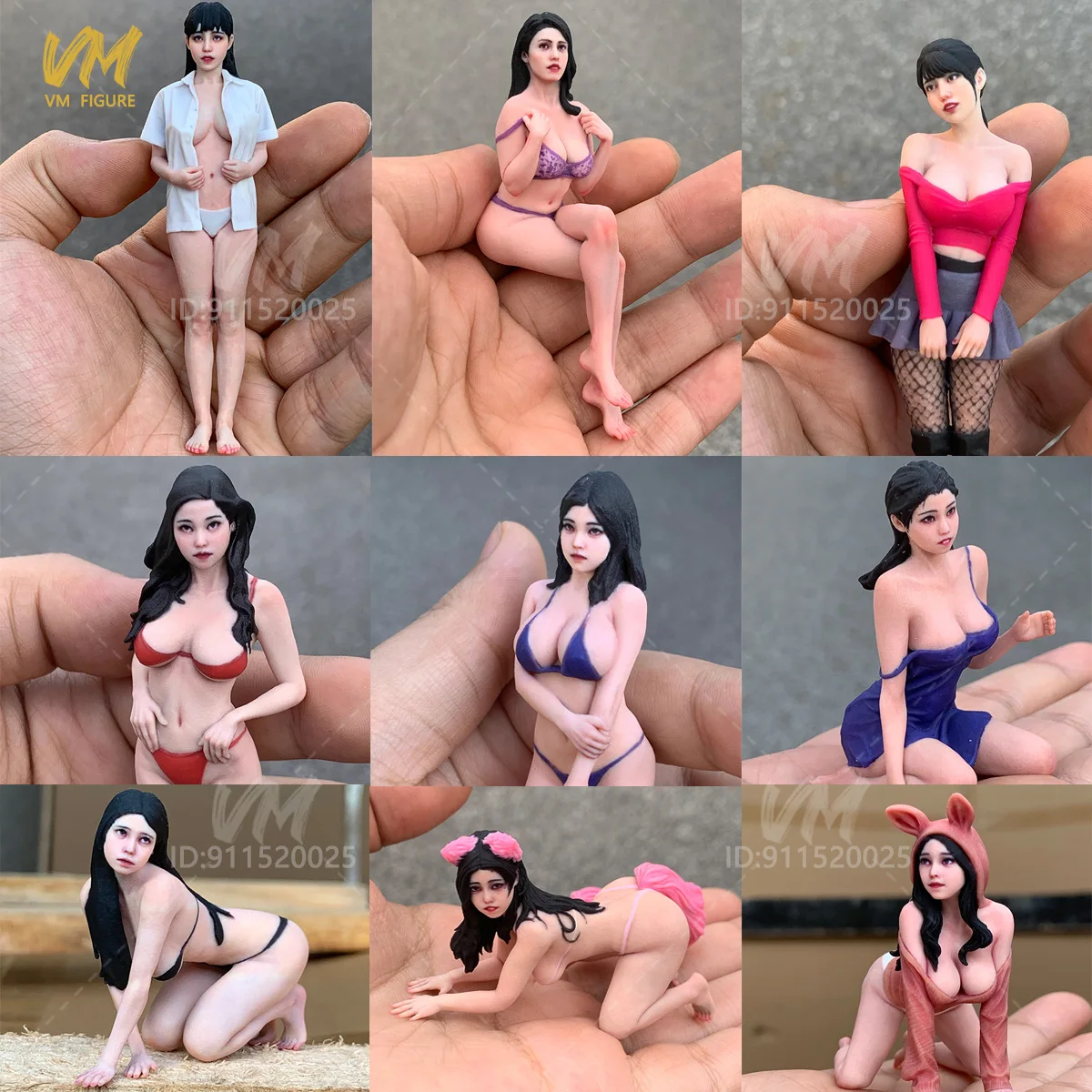 

Realistic Diorama 1/18 1/16 1/12 Desktop Figurines Bikini Beauty Fox Girls Young Lovers Art Sculpture Miniature Scene Props Doll