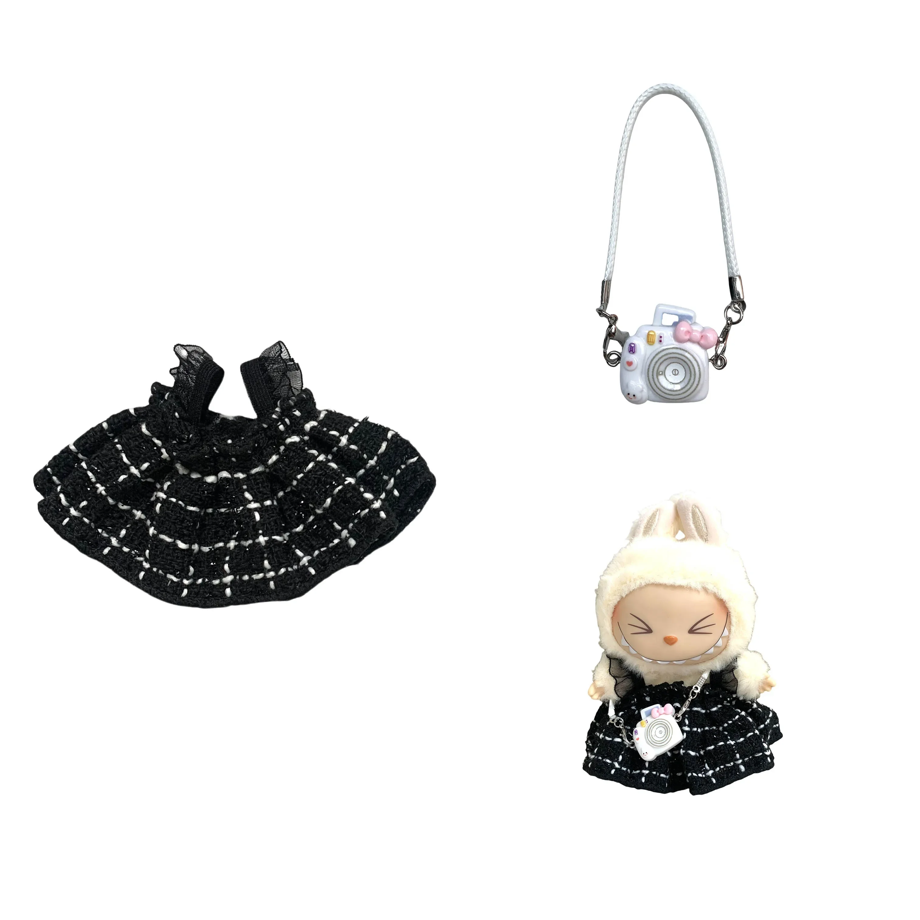 Одежда для куклы Labubu 17 см, наряд, платья, одежда для кукол, толстовки с капюшоном, аксессуары для кукол, милое украшение для labubu V1 V2