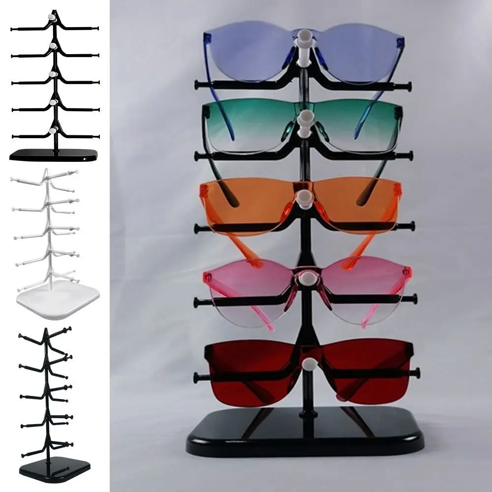 5/10 Pairs Glasses Display Stand Sunglasses Rack Shelf Eyewear Eyeglasses Frame Organizer Show Holder Tray 5 Layer Space Saving