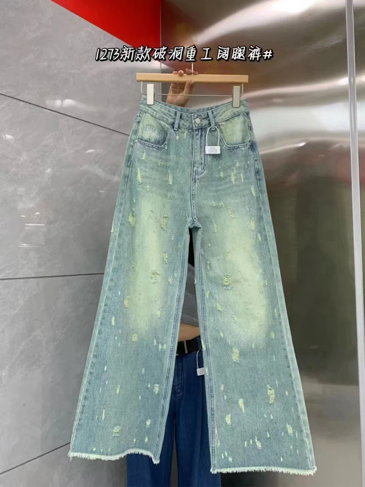 Women's Baggy Ripped Jeans Harajuku Oversize Denim Trousers Y2k 90s Vintage Japanese 2000s Style Jean Pants Trashy Clothes 2024