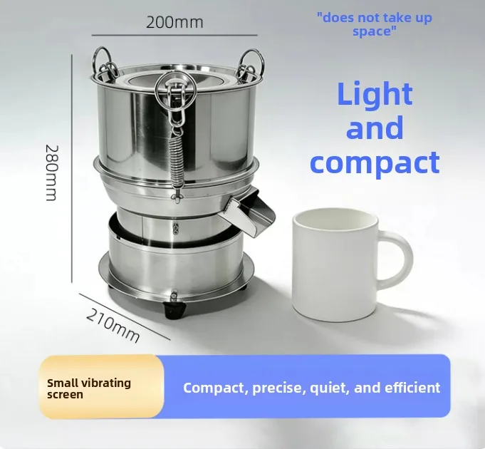 Small Electric Vibrating Sifter Stainless Steel Sieve for Powder Flour Chinese Medicine