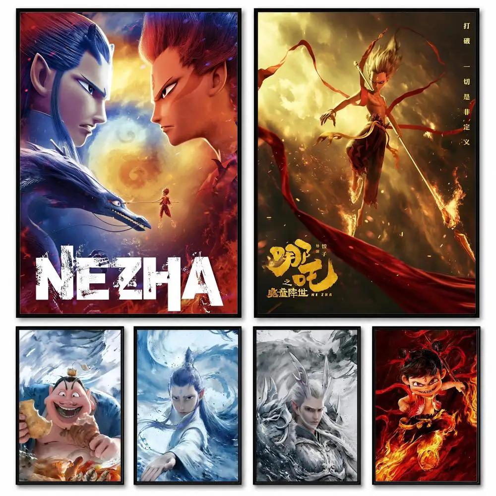 Chinese myth animation Nezha anime Poster Room Decor Home Wall Art Printing Waterproof Garage BedRoom Posters Gift