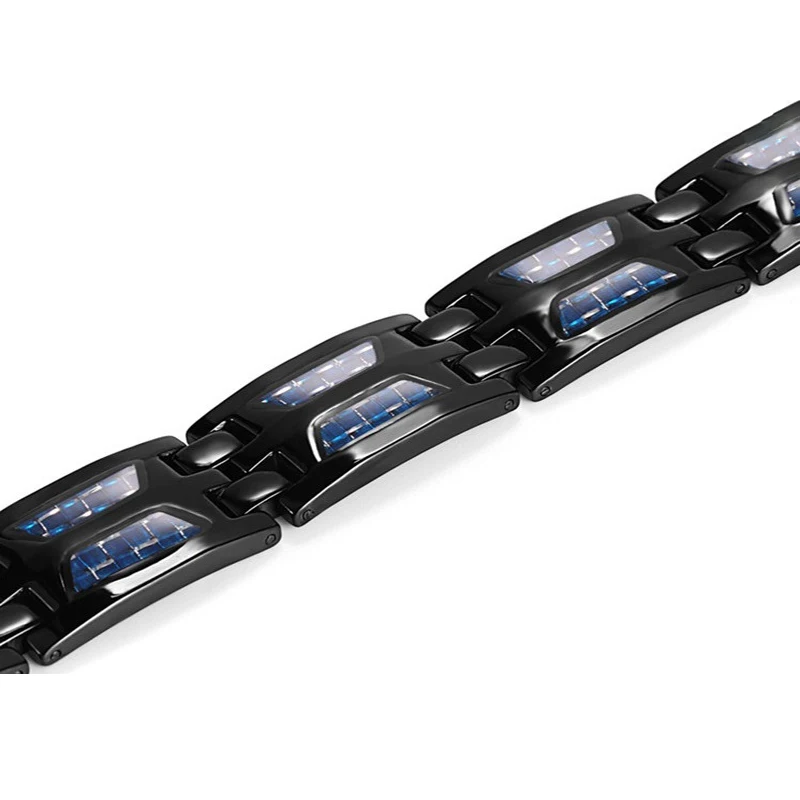 Men Stainless Steel Magnetic Energy Armband Power Bio Bracelet Healing Pain Relief Magnet Health Bracelets Women Bangle Black
