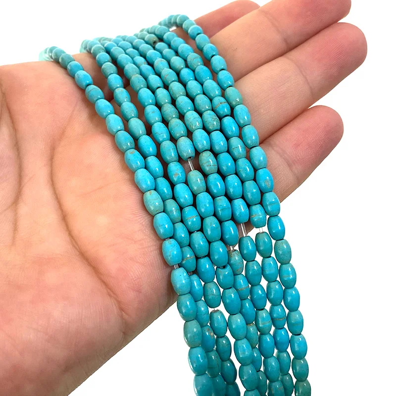 2 3 4MM Natural Blue Turquoises Smooth Loose Round Stone Beads For Jewelry Making DIY Bracelet Earrings Necklace Accessories