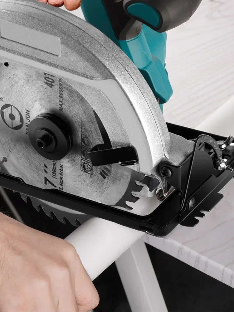 YOFIDRA 7Inch Borstelloze Elektrische Cirkelzaag 180mmSnoerloos Verstelbare Hoek Snijden Power Tool Fit Voor Makita 18V Batterij pin - afbeelding 2