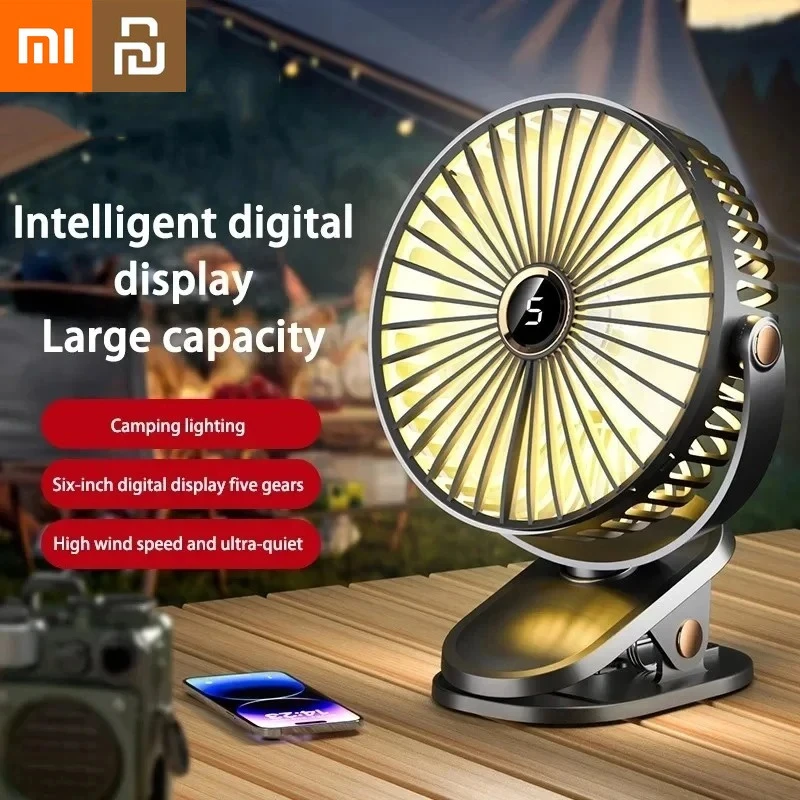 

Xiaomi Youpin Clip-on Fan 5 Speed Quiet Rechargeable Desktop Portable Air Circulator Wireless Fan With LED Light Camping Home