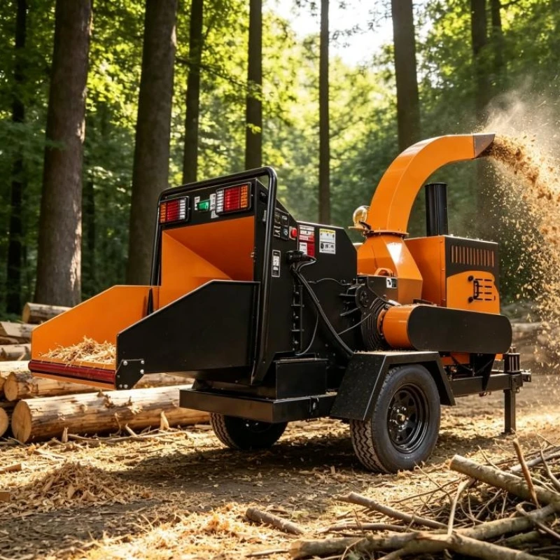 Low Noise 5T/H Electric Industrial Wood Chipper Shredder for Park Maintenance Large Hopper & Safety Overload Switch