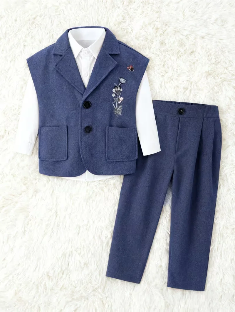 New Vest Suit for Boys Suitable for Piano Host Speech Performances Flower Boy Wedding Attire And Casual Wear