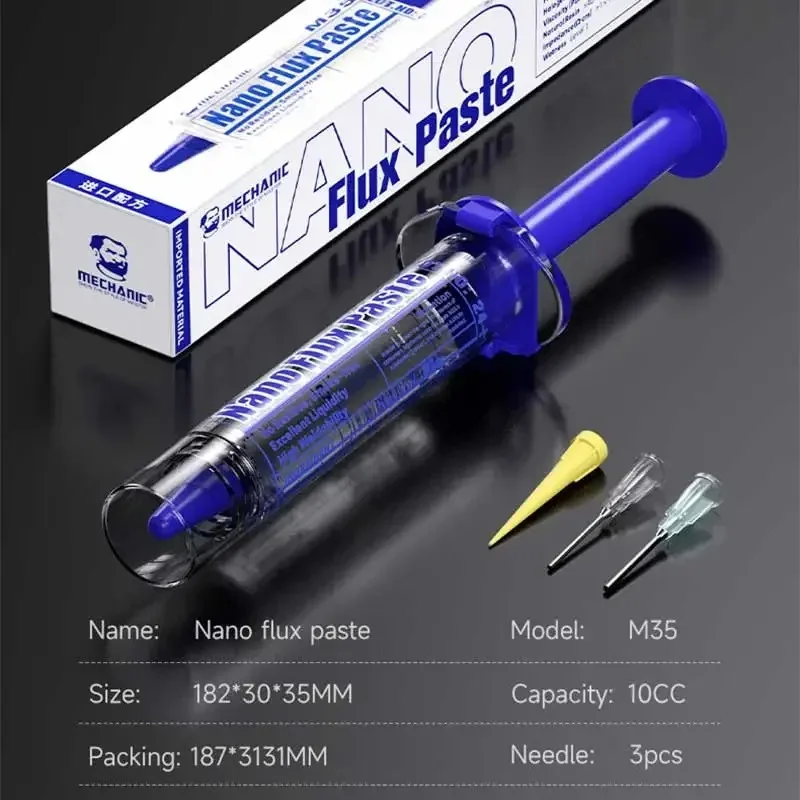Pasta de flujo MECHANIC M35 nano para reparación de chips de teléfonos móviles y placas base, herramientas de soldadura de alto rendimiento 6