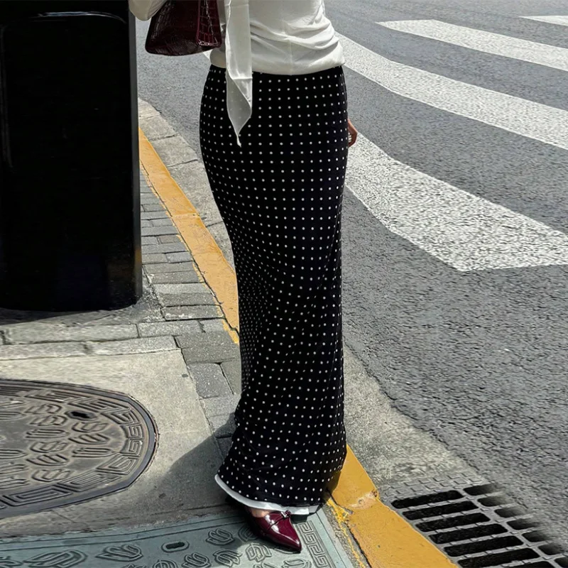 Ele Polka Dot スリムフィット ter Ne Dr レディース 夏 ファッション カジュアル コットンブレンド スカート 中国ブランド Tagkita