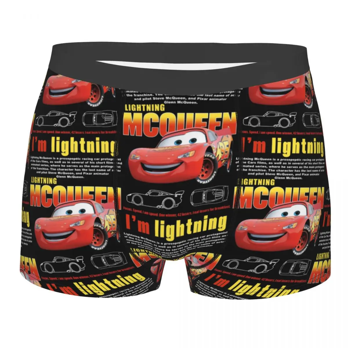 Lightning Mcqueen Cars Galaxy Men Long Underwear Boxer Shorts Panties Sexy Mid Waist Underpants for Male S-XXL