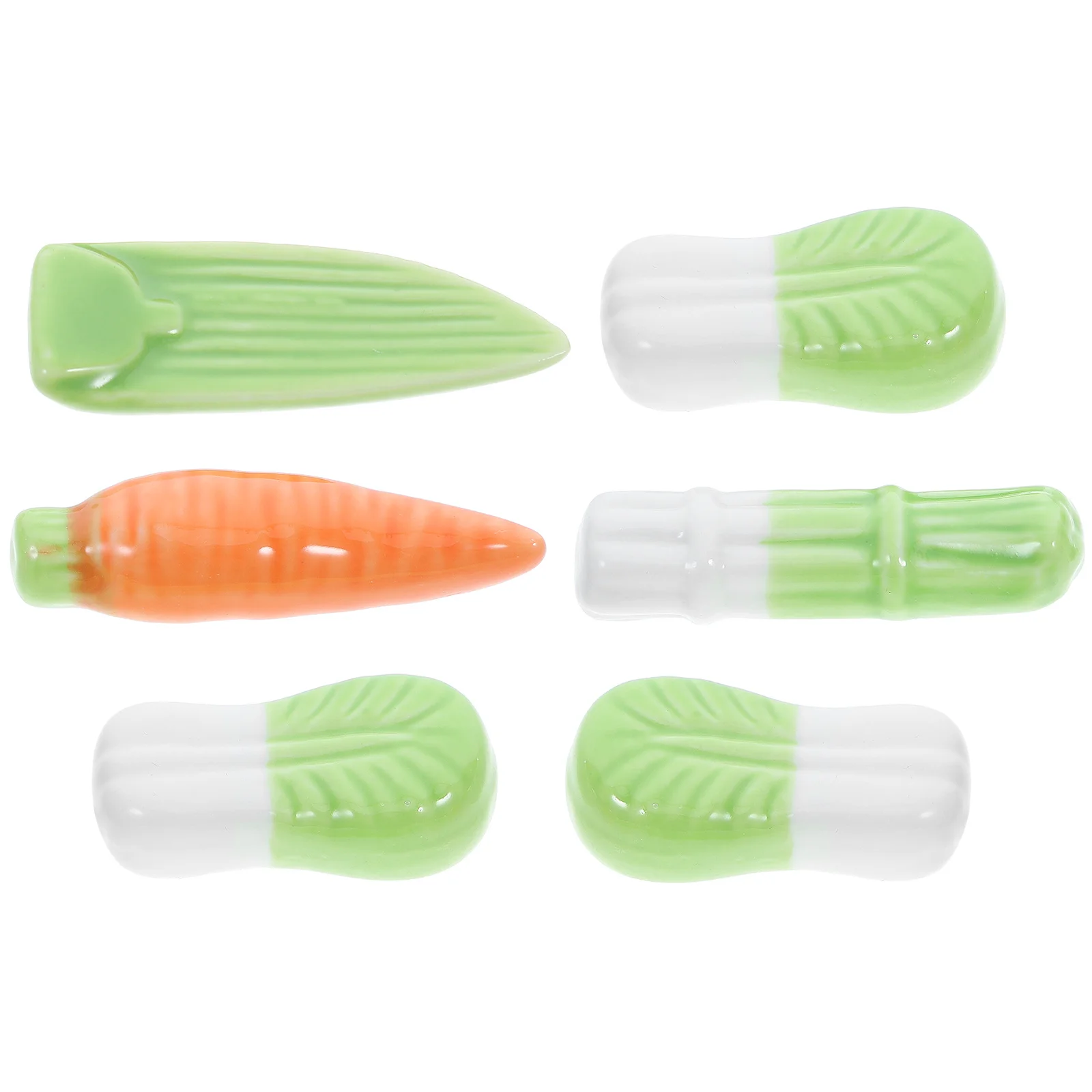 

6Pcs Vegetable Design Chopstick Rack Ceramic Spoon and Fork Holder for Dining Table Kitchen Organizer Unique Gift Idea