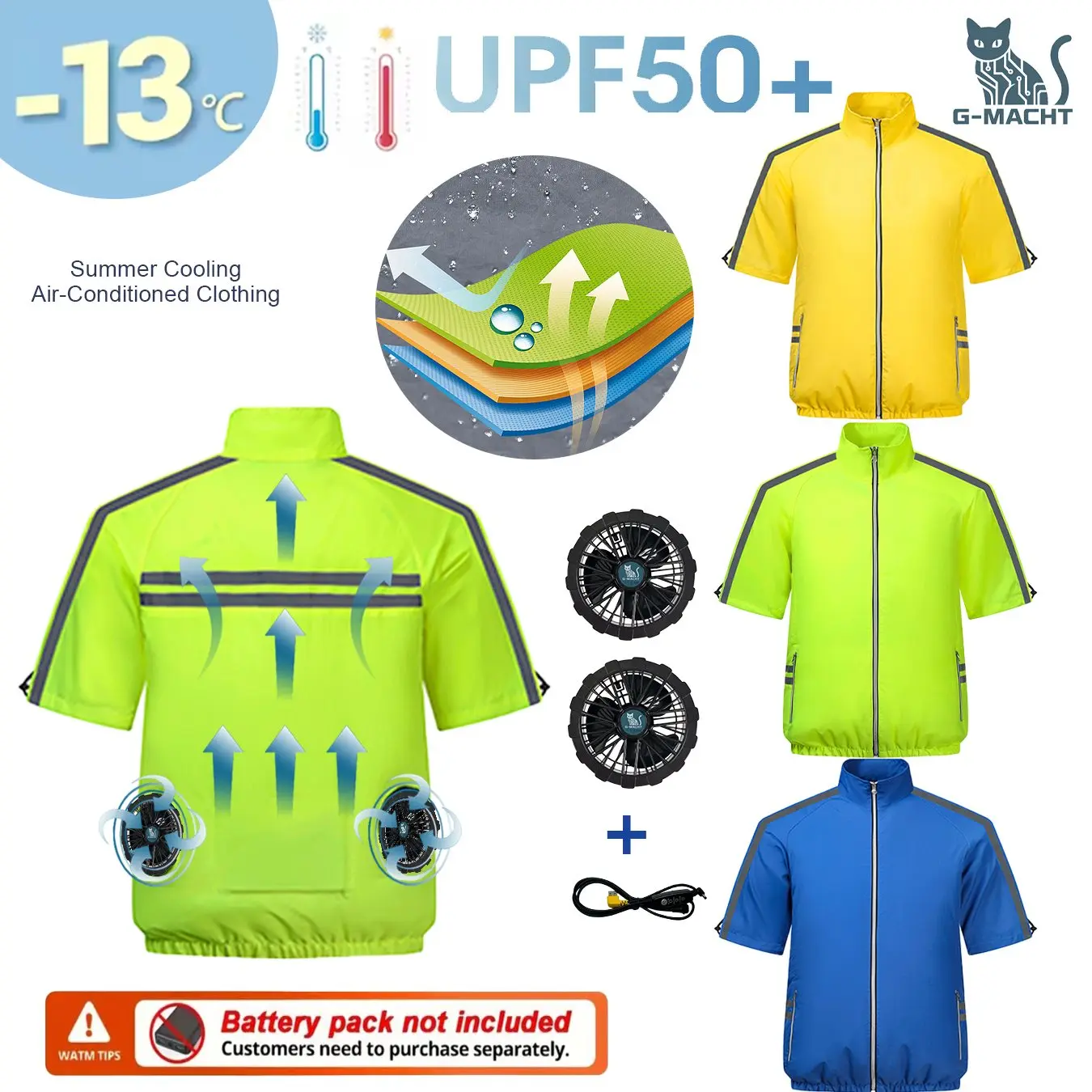 

Охлаждающий жилет с USB-вентилятором, летняя одежда с кондиционированием воздуха, дышащий жилет с короткими рукавами для работы на открытом воздухе, рыбалки