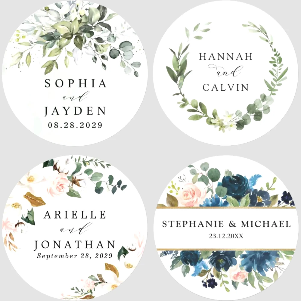 50 STKS Gepersonaliseerde Dank U Stickers Bruiloft Welkom Sticker Aangepaste Stickers Bruiloft Ronde Sticker Label voor Bruidsdouche