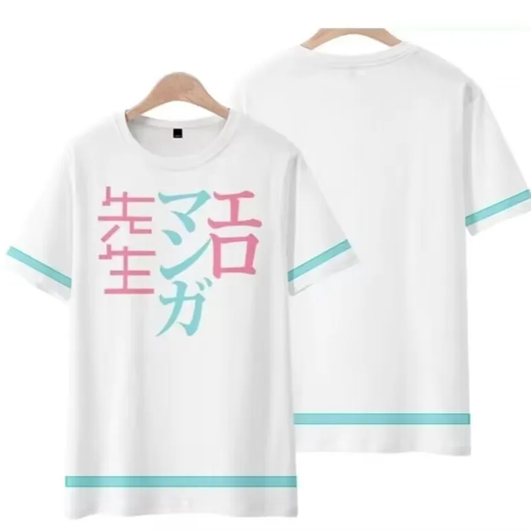 Camiseta 3D de Anime para hombre y mujer, camisa de manga corta con estampado de erotanga Sensei Sagiri Izumi, ropa de calle divertida, disfraz de Cosplay de verano