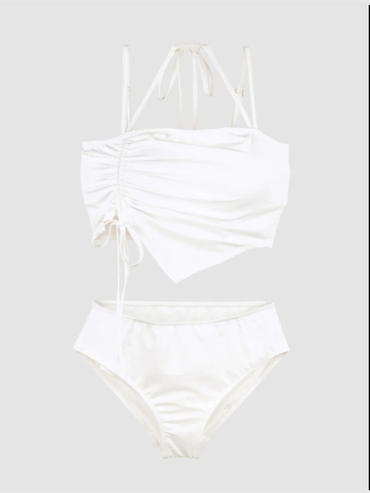 

Корейский Sle 2025, новое женское бикини, чистый цвет и сексуальный белый улучшающий отдельный купальник Fre And кинотеатр Ins Model