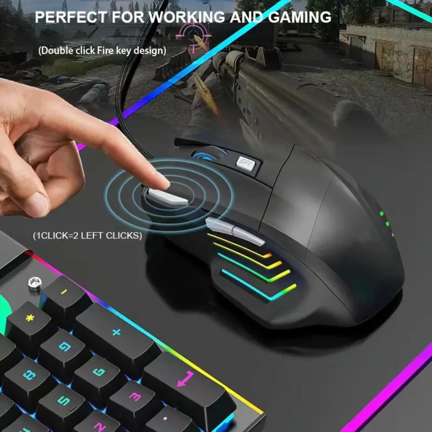 

Проводная мышь с изменением цвета, игровая подсветка, электрическая мышь-гонщик