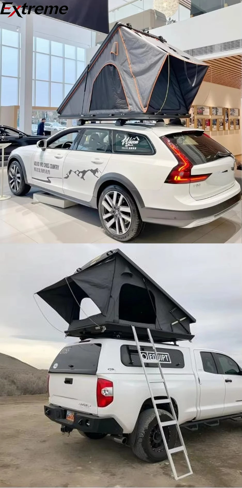 

EXTREME Roof Top Tent for Pickup Truck Camper-Quick Automatic Opening Aluminum Frame Hard Shell Outdoor Camping Tent with Awning