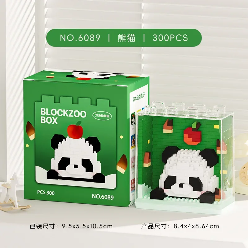 Tier Micro Bausteine Zoo Rot Panda Giraffe Koala Pinguin Zusammengebaut Elefanten Modell Mini Ziegel Figur Spielzeug Für Kinder Geschenke