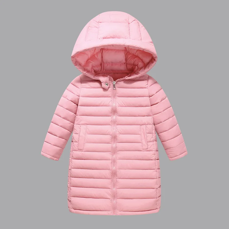 

Kids Long Down Jackets Winter Autumn Boys Girls Thick Warm Hooded Coats Children Long Outerwear Teen Snowsuit 4-10 Years
