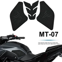 Pegatinas laterales antideslizantes para tanque de combustible de motocicleta, almohadilla impermeable, pegatina de goma para YAMAHA MT07, MT-07, MT 07, 2021, 2022, 2023