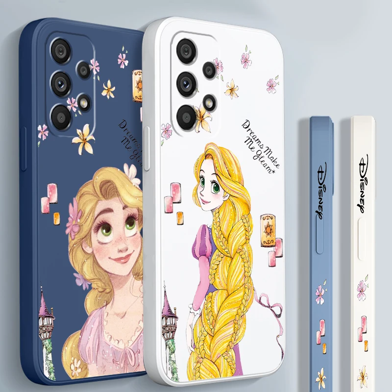 Princess Tangled Rapunzel Liquid Left Rope For Samsung A53 A52 S A33 A32 A51 A71 A21S A13 A73 A50 A72 A23 A12 5G TPU Phone Case