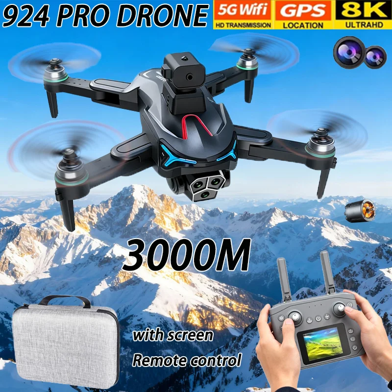 신형 924 MAX GPS 드론 전문가용 8K 카메라 항공 FPV 장애물 회피 대형 화면 리모컨 접이식 드론