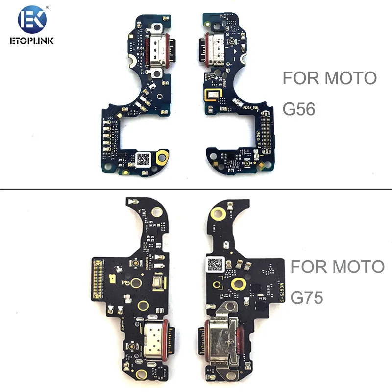 Para Moto E22-E22I EDGE 60 FUSION PRO 70 G56 G75 G86 POWER: Placa de Conexão USB para Carregamento, Porta Jack, Conector Flexível para Reparo