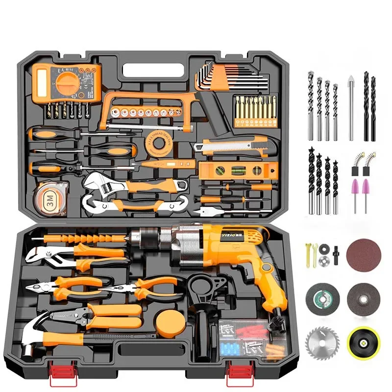 Factory Price Basic Electrical Tools Complete Toolbox Electric Set Power Tool Electrically Powered Kit Best Rotary Wired Drill