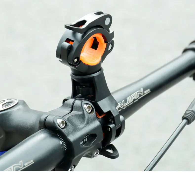 Deemount 360°Rotation Tilting Adjustable Bike Lamp Flashlight Stand Mount Universal Cycling Clip Clamp LED Torch Holder
