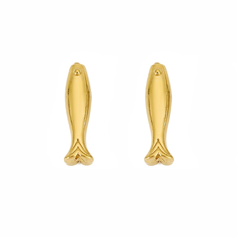 5pcs/lot PVD Never Fade Stainless Steel Necklace Beads Bulk Animal Fish Spacer Beads for Diy Bracelet Findings Jewelry Making