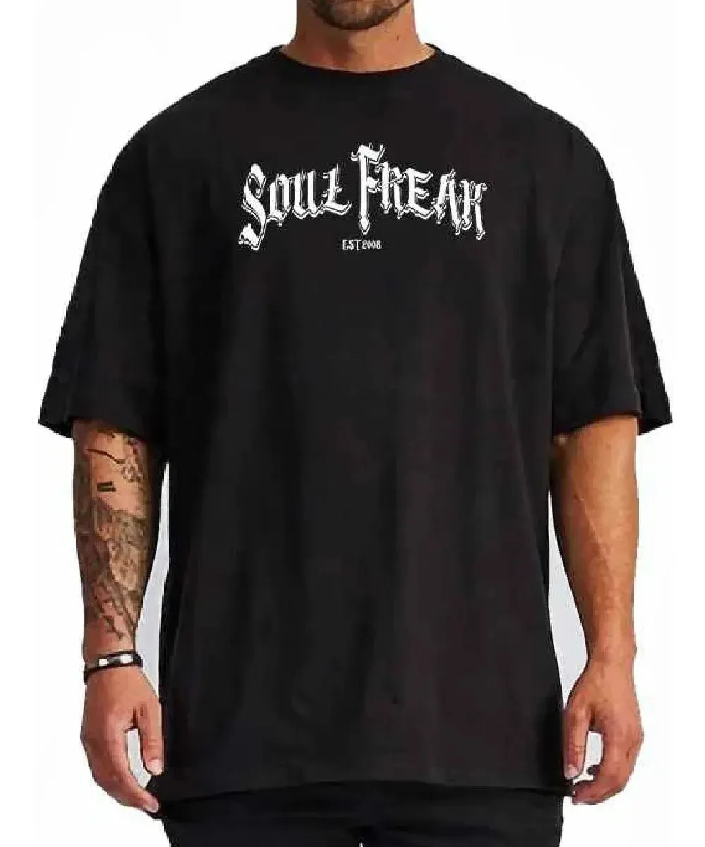 Men's Edgy Gothic Angel Vintage T-Shirt, Weapon Graphic Streetwear Washed Tee 2026