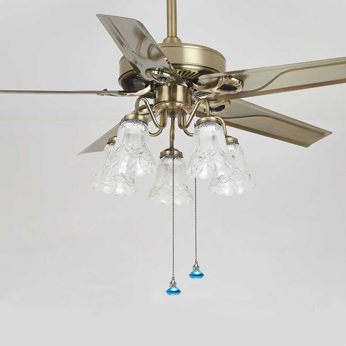 

2 Pcs Diamond Fan Pendant Xmas Hanging Crystal Stylish House Decor Christmas Ornament