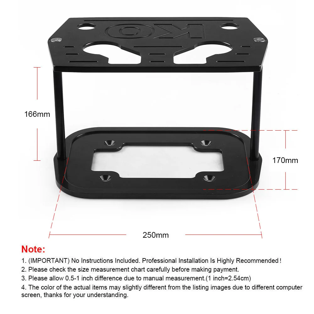 Aluminum Battery Tray Bracket for Optima 34/78 - Universal Car Battery Holder with Anti-Vibration Design